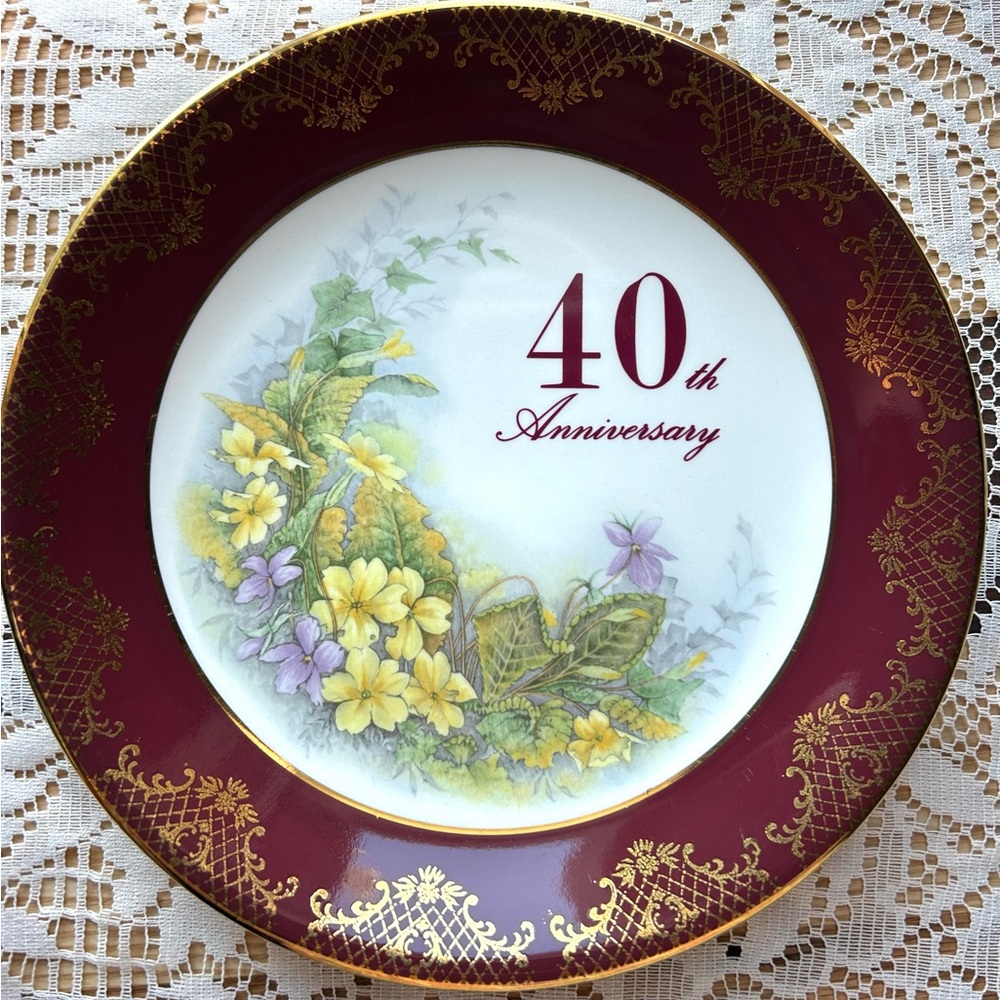 3/$30✨❤️Vintage Weatherby Royal Falcon 40th Anniversary Plate - 🏴󠁧󠁢󠁥󠁮󠁧󠁿70s